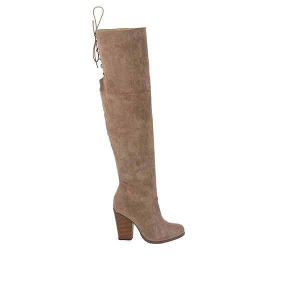 Chase & Chloe Max-2 Women's Over The Knee Thigh High Suede Chunky Heel B… - Picture 3 of 5